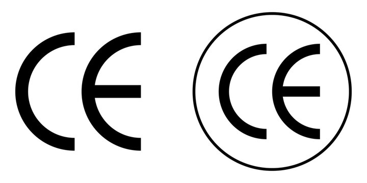 Black ce marking symbols for product compliance and safety certification
