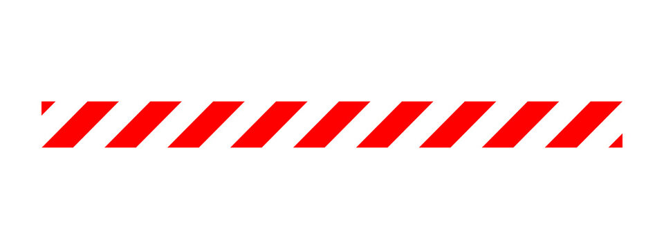 Red and white diagonal striped caution tape or warning hazard barrier pattern