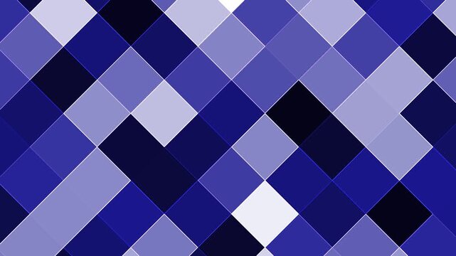 Abstract blue geometric square pattern motion background, digital technology loop squares
