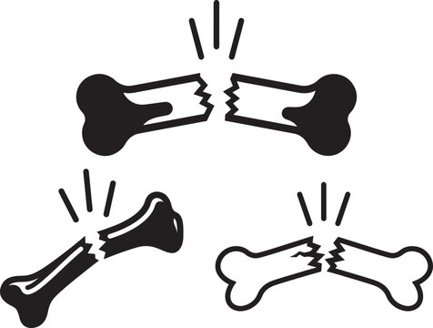 Broken bone fracture medical icons illustration with health care body part bone damage medical icon skeletal system bone injury anatomy icon orthopedic surgery bone repair medical science