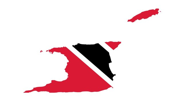 Republic of Trinidad and Tobago national flag isolated on white background.
