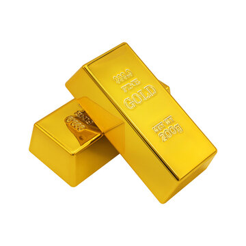 Precious Gold Bar Finance and Wealth concept on transparent background png