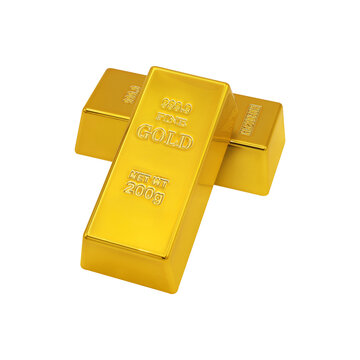 Precious Gold Bar Finance and Wealth concept on transparent background png