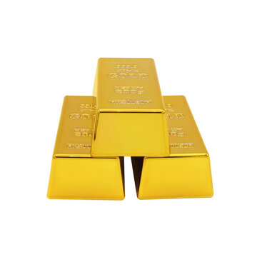 Stack of Gold Bullion Bars on Transparent Background png
