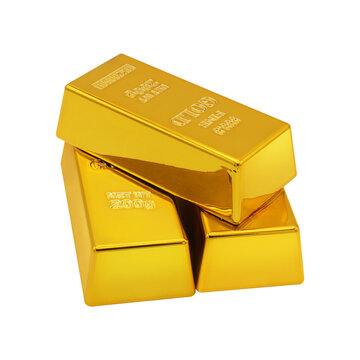 Stack of Gold Bullion Bars on Transparent Background png