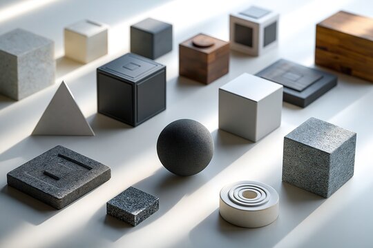 Geometric Shapes in Various Materials