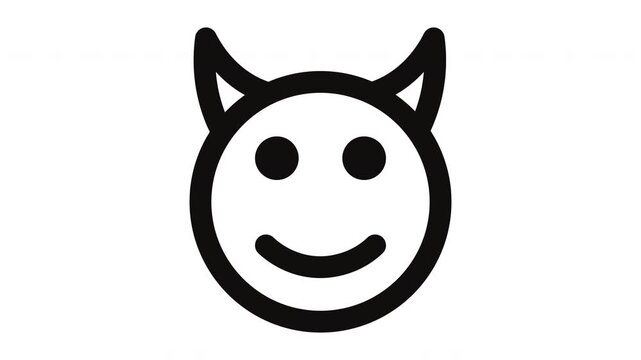 devil animated Line Icons Premium 4K, Modern Minimal Outline Motion Graphics Collection