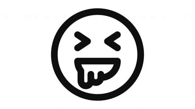 drool animated Line Icons Premium 4K, Modern Minimal Outline Motion Graphics Collection