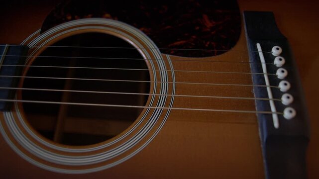 Close Up of Acoustic Guitar Body Before Cleaning Shot with Cinema Camera