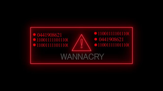 DATA hack security breach computer hacking warning message hacked alert. Motion graphics of online data scam detect symbol
