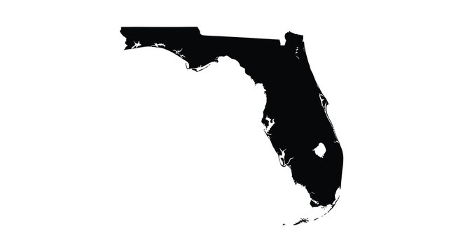 Florida State Map Silhouette Vector Illustration USA Concept