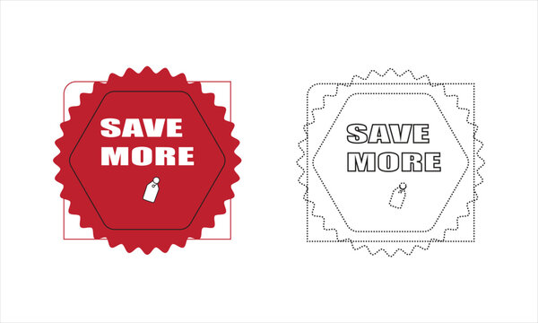 save more price tag label -marketing sale badge vector illustration
