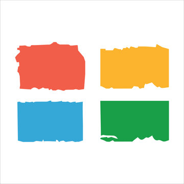 colorful torn paper label set -abstract ripped paper sticky notes collection