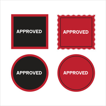 approved stamp badge template set-red approval rubber stamp collection for documents and labels