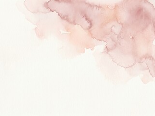 Fototapeta premium Soft watercolor washes in muted rose and peach tones blend across a textured