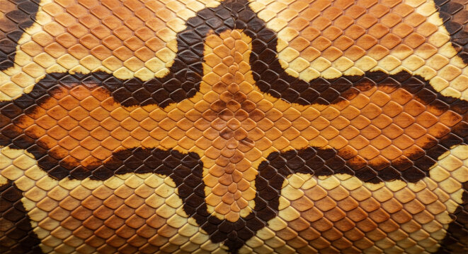 Python snakeskin texture background, exotic reptile leather pattern, brown and orange snake skin detail for luxury fashion design