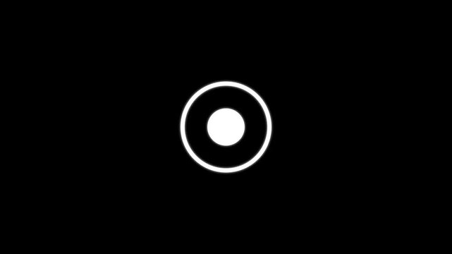 Minimalist green circle and dot animation on black background abstract geometric shape pulsing glowing effect simple modern design element