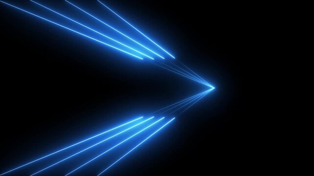 with neon lights match football isometric field video animation. Football championship match versus teams intro sport alpha black background,