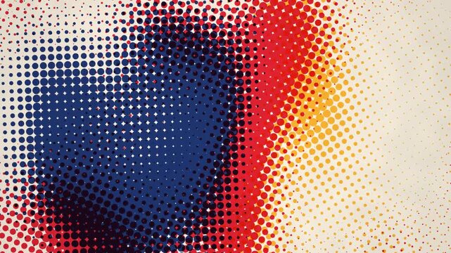Pop art halftone dots shifting color gradient seamless loop in vibrant cherry tones