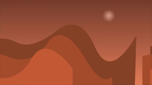 Terracotta Orange Desert Dunes Minimalist Vector Background