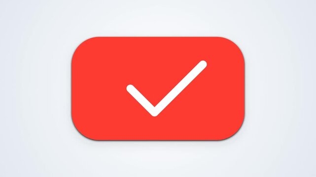Red Video Button with Greater Than Symbol on White Background