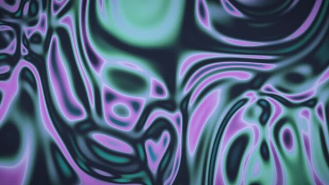 Turbulent multicolor plasma energy field morphing abstract seamless loop in subtle teal tones