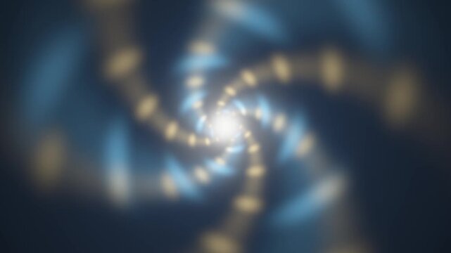 Glowing spiral vortex swirling toward center abstract motion background seamless loop in soft cyan tones