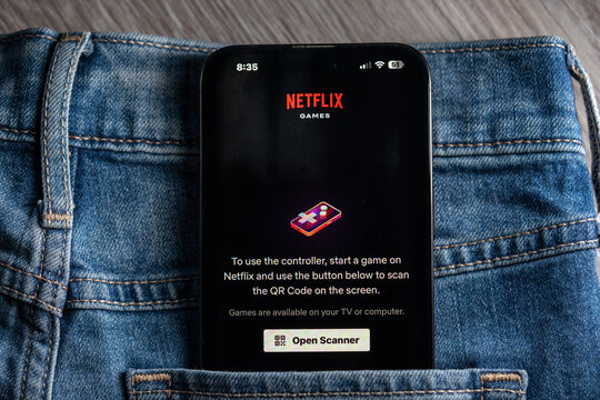 Close up of Netflix Game Controller app on smartphone. Toronto, Canada - July 24, 2026.