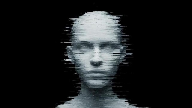 glitch mimicking human head