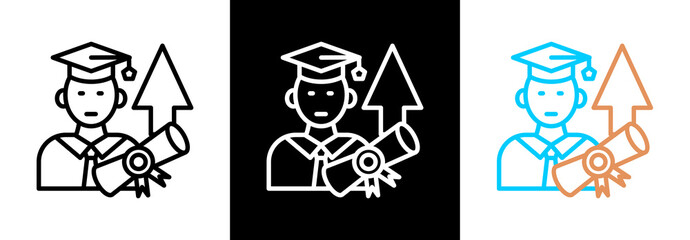 Fototapeta premium Postgraduate on white and black background