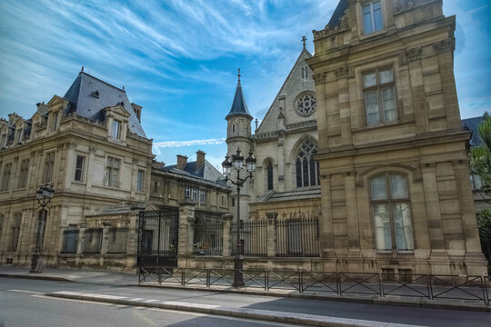 Paris, the Arts et Metiers museum, old monument and chapel in the center 
