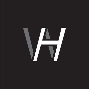 letter WH shadow simple unique logo monogram