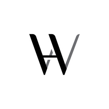 letter WH shadow simple unique logo monogram