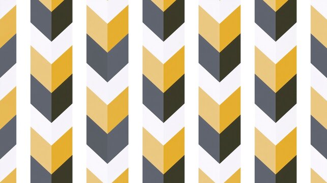 Seamless Geometric Chevron Pattern in Yellow, Grey and White for Modern Backgrounds
