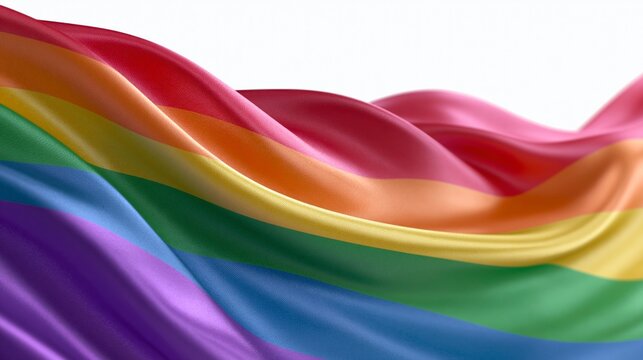 Waving Rainbow LGBTQ Pride Flag Symbolizing Diversity and Equality