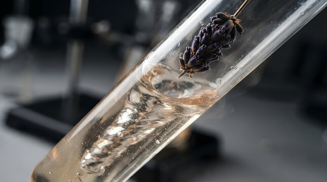 Lavender blossom in swirling alc 2 isolated on clean surface for modern commercial business