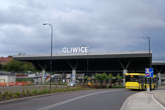 Gliwice, Poland. Gliwice's railway station (Polish: Centrum Przesiadkowe w Gliwicach)