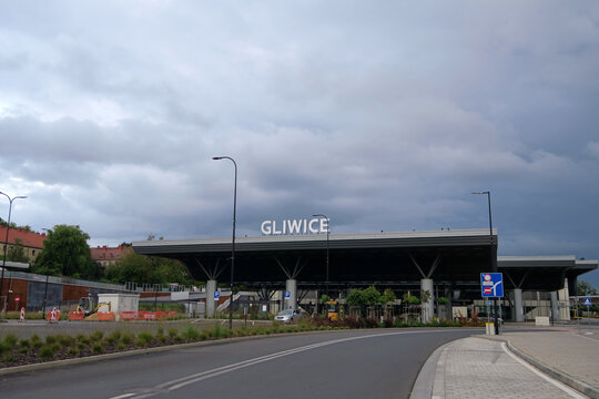 Gliwice, Poland. Gliwice's railway station (Polish: Centrum Przesiadkowe w Gliwicach)