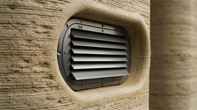 Ventilation louver closes smart isolated on clean surface for modern commercial business asset