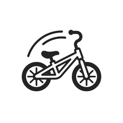 Fototapeta premium Dynamic kids balance bike icon with motion lines.