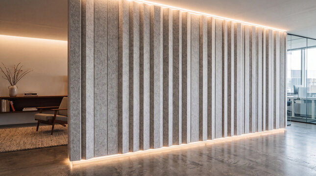 Minimalist Acoustic Felt Wall Panel Texture with Soft Architectural Lighting