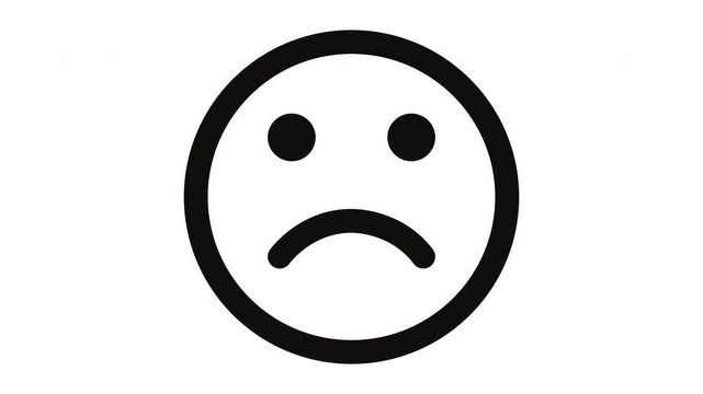 sad animated Line Icons Premium 4K, Modern Minimal Outline Motion Graphics Collection