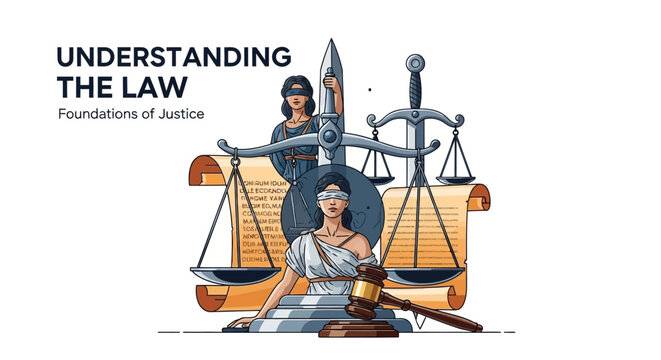 Scales of justice stand prominently alongside a wooden gavel and ancient legal scrolls to symbolize the fundamental principles of the modern judicial system.