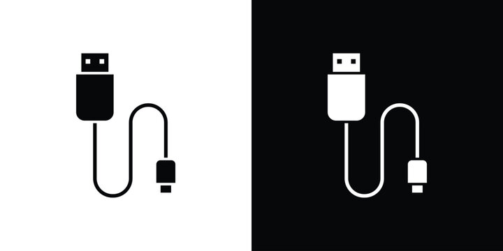 USB cable icon thin line symbol series. EPS10