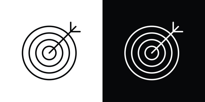 Bulls eye icon line art symbols set