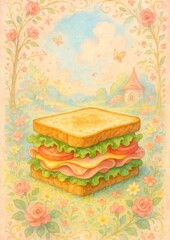 Obraz premium Whimsical sandwich fantasy garden.