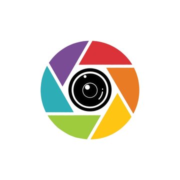 vector illustration of colorful Camera lens vector logo design