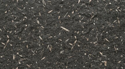 Fototapeta premium Macro photograph of dark soil texture with organic inclusions