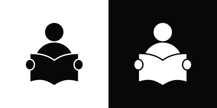 Book open reader icon flat graphics pack
