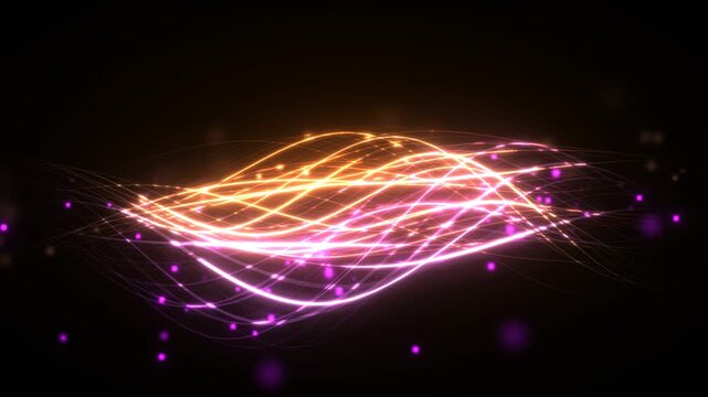 A mesmerizing video featuring glowing ethereal light patterns emerging from a dark background
